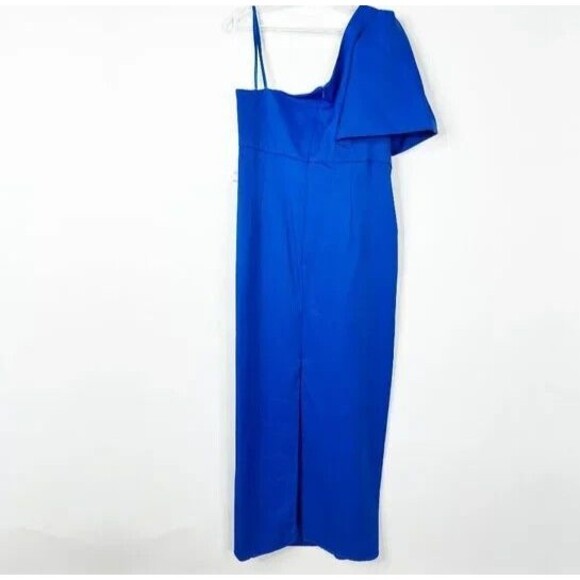 Mac Duggal Women's‎ Cobalt Blue One Shoulder Ruffle Dress Sz 14W $398 NWT - Picture 5 of 6